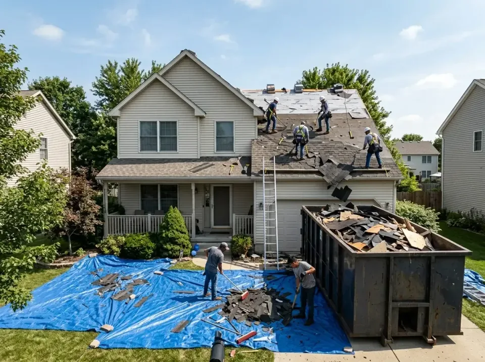roof-replacement-debris-remova-004 — frequently asked questions, Cheapest Dumpster Rentals in Michigan City, IN